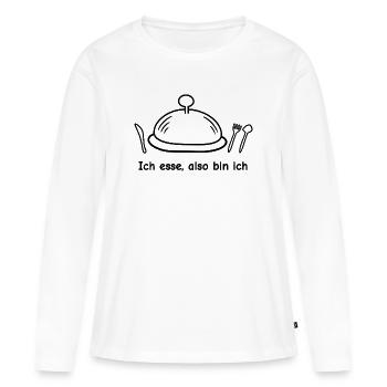 Ich esse, also bin ich - Frauen Premium Bio Langarmshirt - Weiß - Vorne - Julia (174cm)