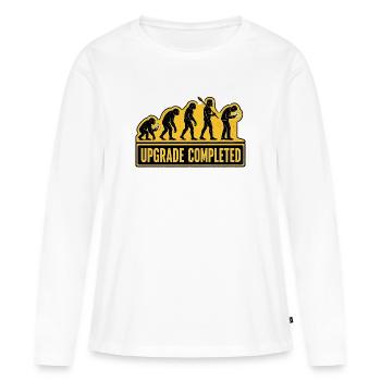 Human Evolution Smartphone Upgrade Humor - Women's Premium Organic Long Sleeve Shirt - white - Front - Julia (174cm)