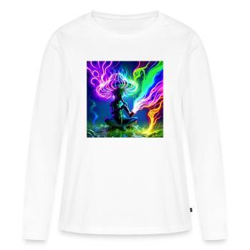 Idegen_Saman - Frauen Premium Bio Langarmshirt - Weiß - Vorne - Julia (174cm)