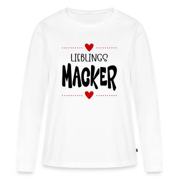 Macker Liebling - Frauen Premium Bio Langarmshirt - Weiß - Vorne - Julia (174cm)
