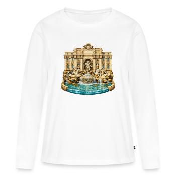 Trevi-Brunnen - Frauen Premium Bio Langarmshirt - Weiß - Vorne - Julia (174cm)
