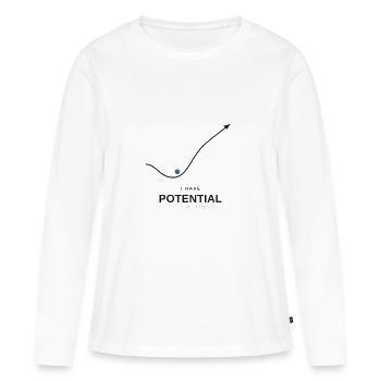 Ich habe Potenzial: Kinetischer Energieanstieg - Frauen Premium Bio Langarmshirt - Weiß - Vorne - Julia (174cm)