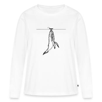 Fischerei und Walfang | Minimalistisches Design - Frauen Premium Bio Langarmshirt - Weiß - Vorne - Julia (174cm)