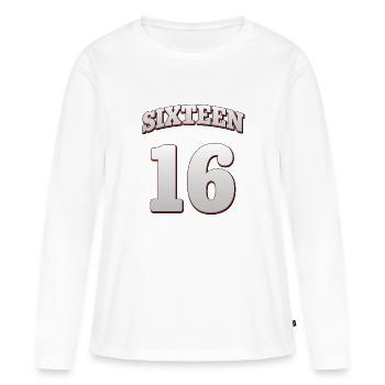 Sweet Sixteen - 16e anniversaire design & affiche - T-shirt manches longues Premium bio Femme - blanc - Devant - Julia (174cm)