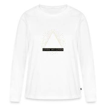 Coven Augendreieck-Glanz - Frauen Premium Bio Langarmshirt - Weiß - Vorne - Julia (174cm)