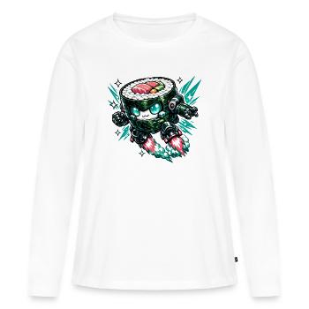 Sushi Robo-Kämpfer - Frauen Premium Bio Langarmshirt - Weiß - Vorne - Julia (174cm)