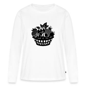 Obstkorb - Frauen Premium Bio Langarmshirt - Weiß - Vorne - Julia (174cm)