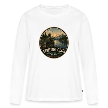 Angelclub Vintage Abenteuergrafik - Frauen Premium Bio Langarmshirt - Weiß - Vorne - Julia (174cm)