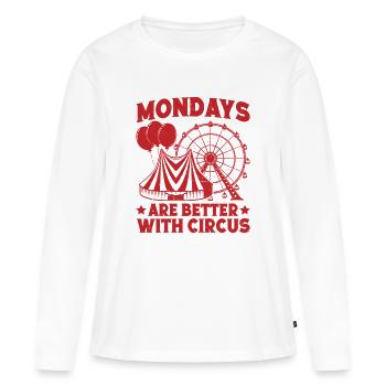 Circus Mondays Are Better With Circus Performer - Frauen Premium Bio Langarmshirt - Weiß - Vorne - Julia (174cm)