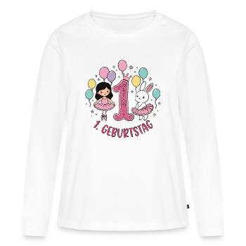 Erster Geburtstag Prinzessin Häschen - Frauen Premium Bio Langarmshirt - Weiß - Vorne - Julia (174cm)