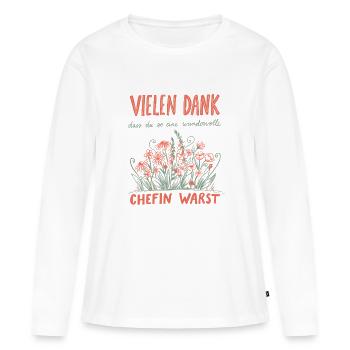 Chefin Abschied Jobwechsel Rente - Frauen Premium Bio Langarmshirt - Weiß - Vorne - Julia (174cm)