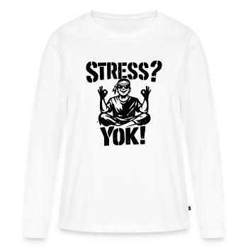 Stress? Yok! | Turkish Stencil Streetwear Desig - Women's Premium Organic Long Sleeve Shirt - white - Front - Julia (174cm)