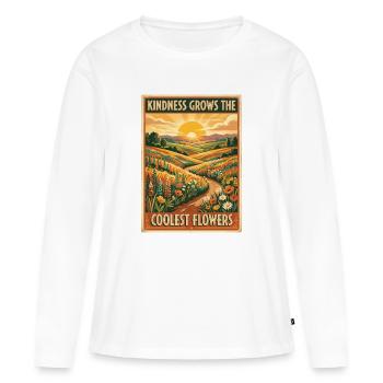 Kindness Grows The Coolest Flowers - Women's Premium Organic Long Sleeve Shirt - white - Front - Julia (174cm)