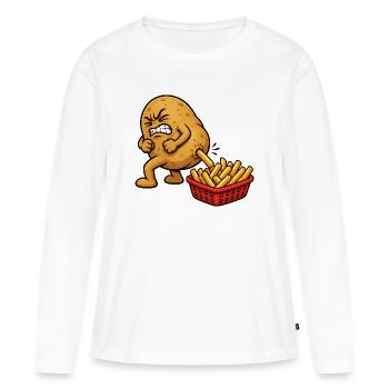 Potato Preparation French Fries Funny Fries - Women's Premium Organic Long Sleeve Shirt - white - Front - Julia (174cm)