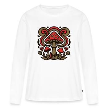 Psychedelische Pilze Grafik - Frauen Premium Bio Langarmshirt - Weiß - Vorne - Julia (174cm)