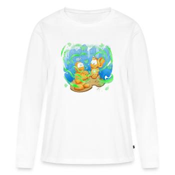 Neon-Orb-Freunde - Frauen Premium Bio Langarmshirt - Weiß - Vorne - Julia (174cm)