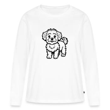 Maltipoo - Frauen Premium Bio Langarmshirt - Weiß - Vorne - Julia (174cm)