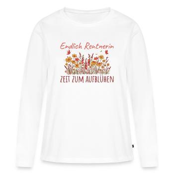 Rentnerin Zeit zum Aufblühen Kollegin Abschied - Frauen Premium Bio Langarmshirt - Weiß - Vorne - Julia (174cm)