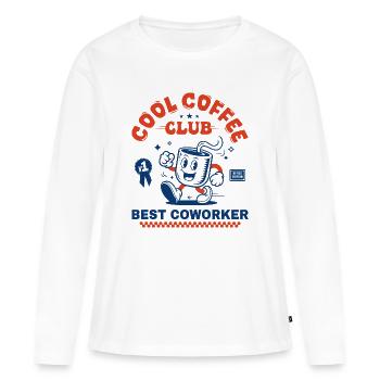 Coffee Club Kaffeeliebhaber-Kollegen-Geschenk - Frauen Premium Bio Langarmshirt - Weiß - Vorne - Julia (174cm)
