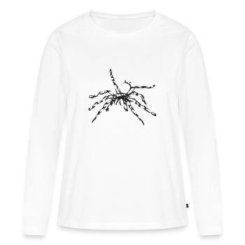 Araignée noire – Illustration insecte - T-shirt manches longues Premium bio Femme - blanc - Devant - Julia (174cm)