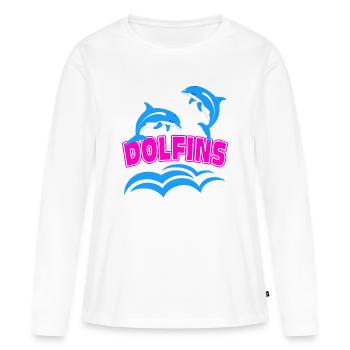Delfin-Logo - Frauen Premium Bio Langarmshirt - Weiß - Vorne - Julia (174cm)