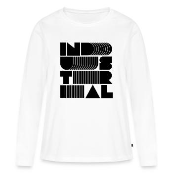 industrielle Musik gestapelte Typografie - Frauen Premium Bio Langarmshirt - Weiß - Vorne - Julia (174cm)