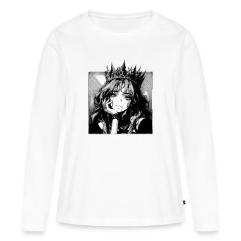 Königin der Schatten Manga Porträt - Frauen Premium Bio Langarmshirt - Weiß - Vorne - Julia (174cm)