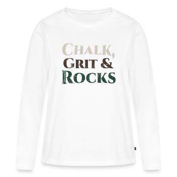 Chalk Grit & Rocks Motiv - Frauen Premium Bio Langarmshirt - Weiß - Vorne - Julia (174cm)