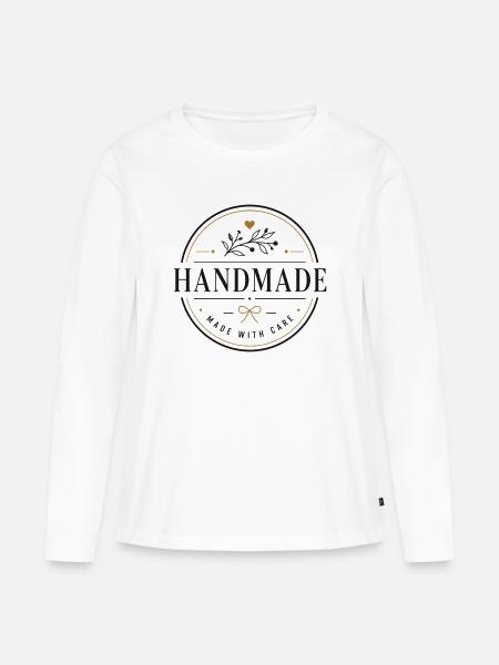 Handmade - Frauen Premium Bio Langarmshirt - Weiß