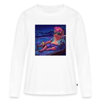 Cyberpig - Frauen Premium Bio Langarmshirt - Weiß - Vorne - Julia (174cm)