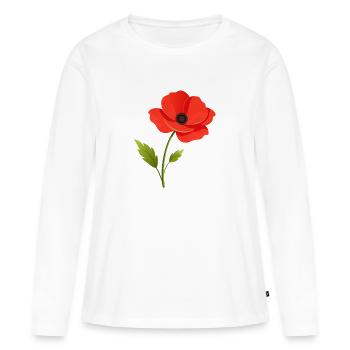 Mohnblume - Frauen Premium Bio Langarmshirt - Weiß - Vorne - Julia (174cm)
