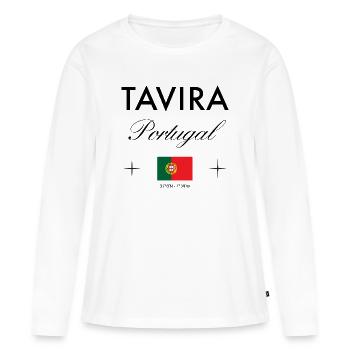 Tavira Portugal coordonne un souvenir de voyage - T-shirt manches longues Premium bio Femme - blanc - Devant - Julia (174cm)