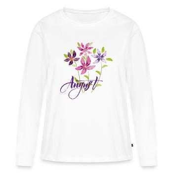  Blumenstrauß August - Frauen Premium Bio Langarmshirt - Weiß - Vorne - Julia (174cm)