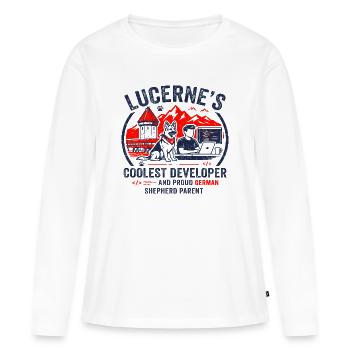 Lucerne Journalist Proud Dachshund Parent Apparel - Frauen Premium Bio Langarmshirt - Weiß - Vorne - Julia (174cm)