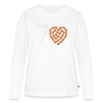 70 Jahre Fahrrad fährt immer noch Geburtstagsgeschenk - Frauen Premium Bio Langarmshirt - Weiß - Vorne - Julia (174cm)