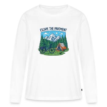 Entkommen Sie dem Pflaster-Fahrrad-Campingvektor - Frauen Premium Bio Langarmshirt - Weiß - Vorne - Julia (174cm)