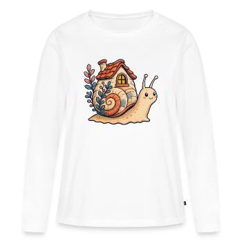 Illustration de coquille d’escargot - T-shirt manches longues Premium bio Femme - blanc - Devant - Julia (174cm)
