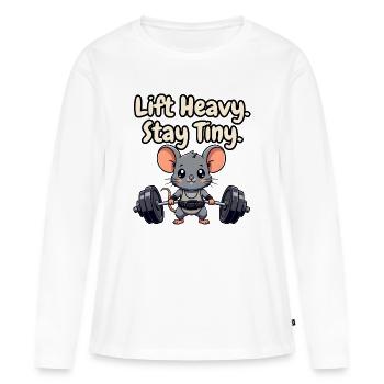 Soulever Lourd Rester Petit - T-shirt manches longues Premium bio Femme - blanc - Devant - Julia (174cm)