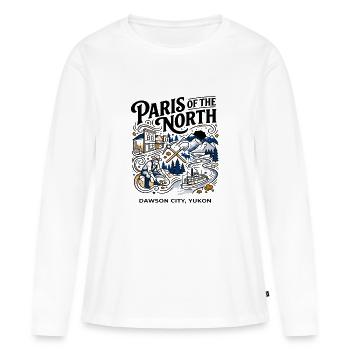 Paris du Nord, Dawson City, Yukon - T-shirt manches longues Premium bio Femme - blanc - Devant - Julia (174cm)