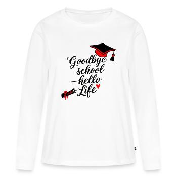 Abitur - T-shirt manches longues Premium bio Femme - blanc - Devant - Julia (174cm)