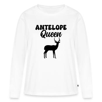 Faune du safari antilope - T-shirt manches longues Premium bio Femme - blanc - Devant - Julia (174cm)