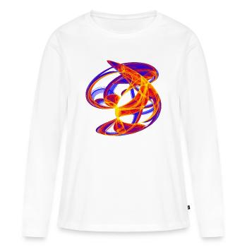 Feuerbahn – Chaos Kunst - Frauen Premium Bio Langarmshirt - Weiß - Vorne - Julia (174cm)