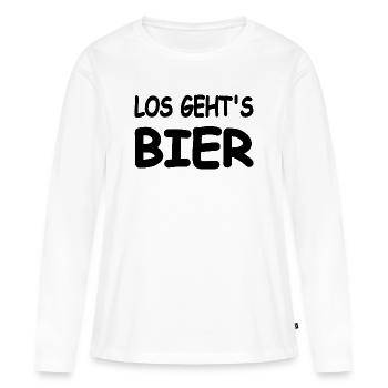 Bier - Frauen Premium Bio Langarmshirt - Weiß - Vorne - Julia (174cm)