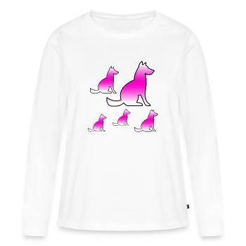 Hunde - Frauen Premium Bio Langarmshirt - Weiß - Vorne - Julia (174cm)