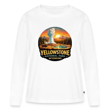 Yellowstone Nationalpark Abenteuer Natur - Frauen Premium Bio Langarmshirt - Weiß - Vorne - Julia (174cm)