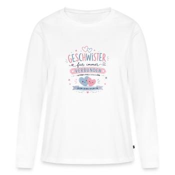 Geschwisterliebe für immer verbunden - Frauen Premium Bio Langarmshirt - Weiß - Vorne - Julia (174cm)
