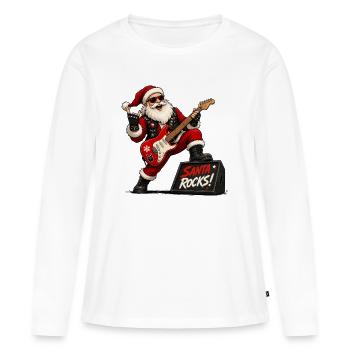 Santa rocks - Frauen Premium Bio Langarmshirt - Weiß - Vorne - Julia (174cm)
