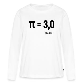 Pi laut KI - Frauen Premium Bio Langarmshirt - Weiß - Vorne - Julia (174cm)