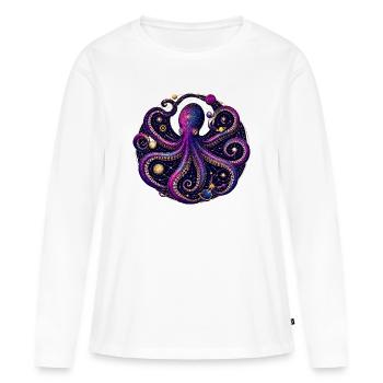 Illustration de l’orbite planétaire de la pieuvre cosmique - T-shirt manches longues Premium bio Femme - blanc - Devant - Julia (174cm)