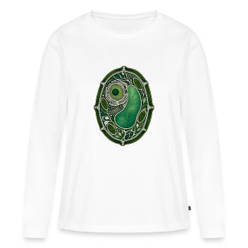 Illustration de vitraux de cellules végétales botaniques - T-shirt manches longues Premium bio Femme - blanc - Devant - Julia (174cm)